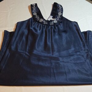 Oscar de la Renta Midnight Blue with Embroidered Neckline